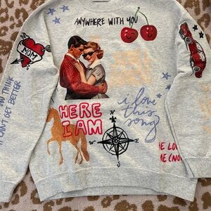 SKULLHOUSE DESIGNS Gray Graphic Sweatshirt - 'Anywhere With You'